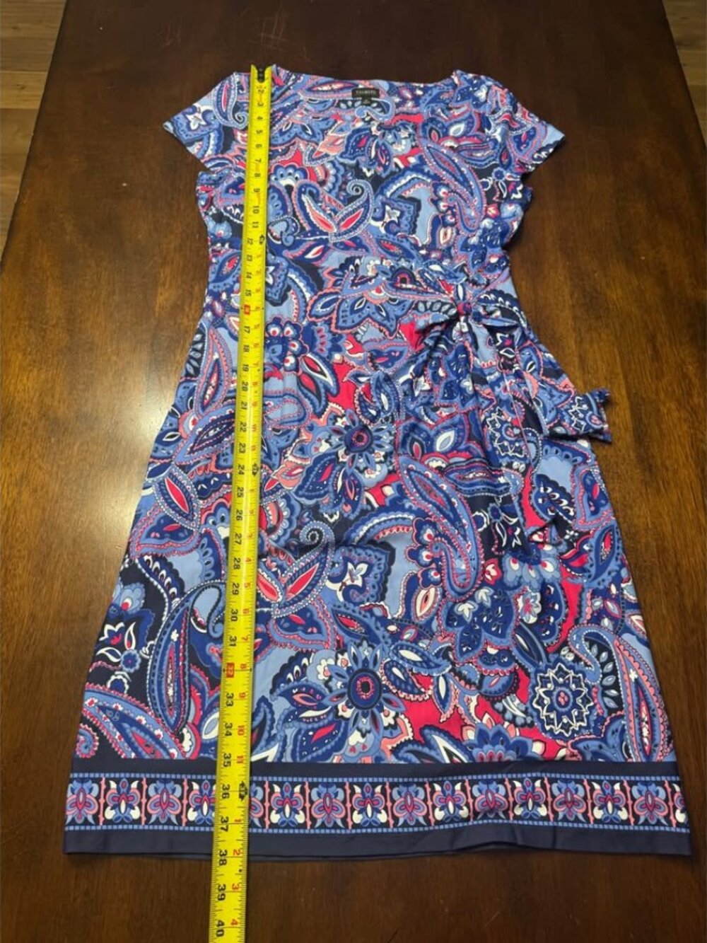 Talbots Women's Paisley Tie-Waist Midi Dress Size M